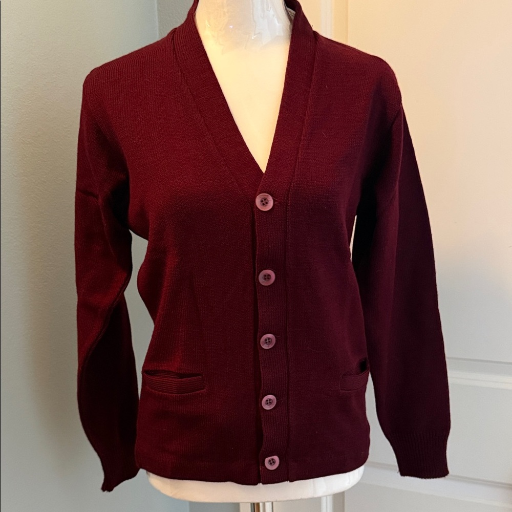 Youth Burgundy (wine) Button-Up Cardigan